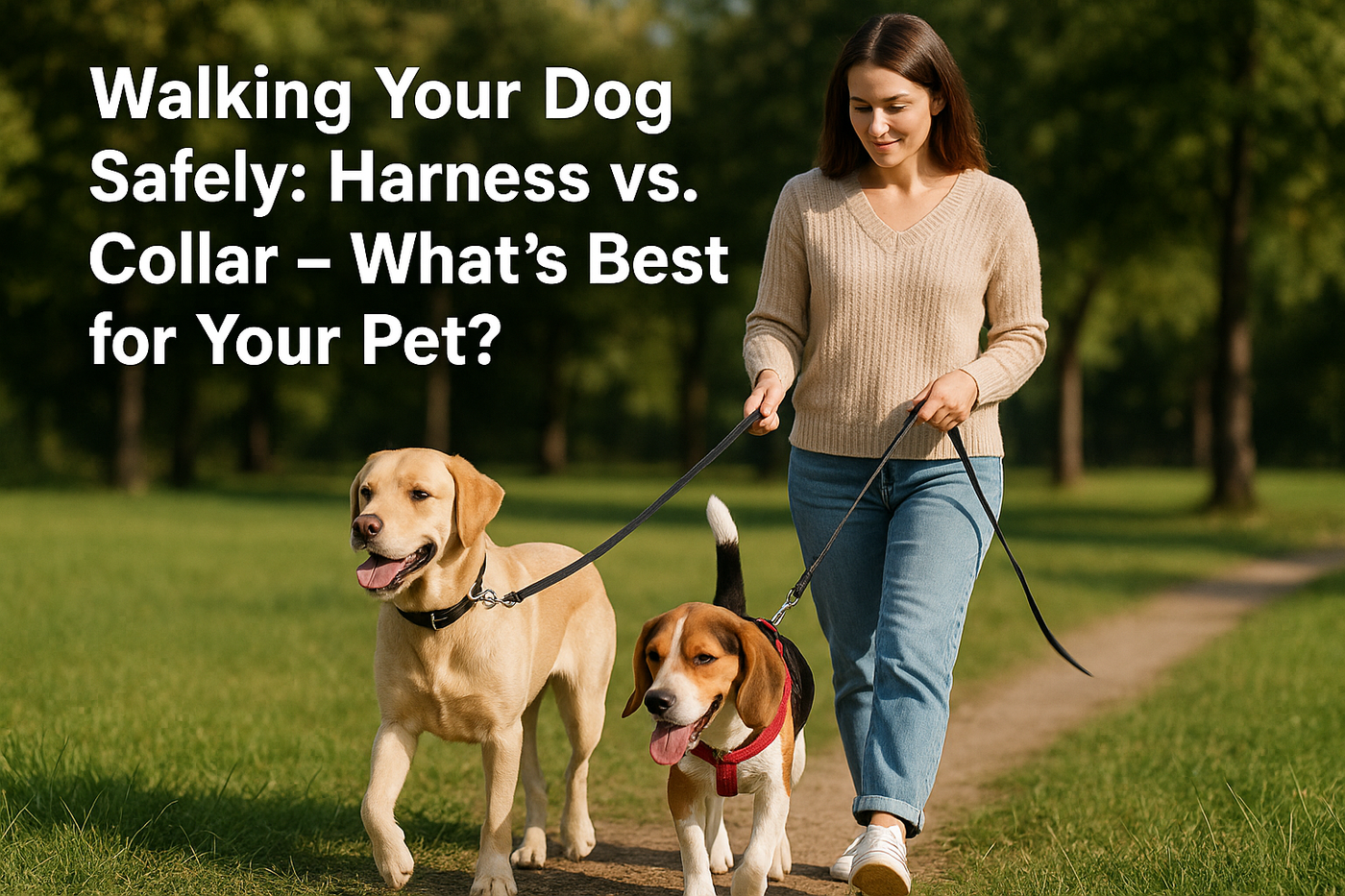 Walking Your Dog Safely: Harness vs. Collar – What's Best for Your Pet?