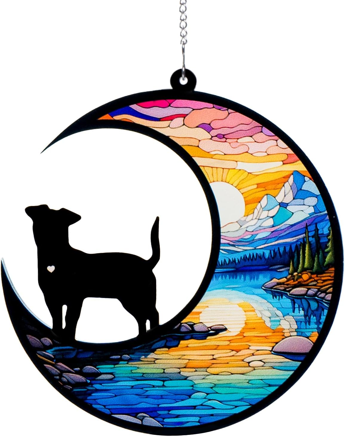 Personalized Pet Memorial Suncatcher with Custom Name and Date - Rainbow Bridge Sympathy Gift