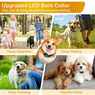 Anti-Bark Collar 2-Pack | 3 Modes, 8 Levels | All Dog Sizes