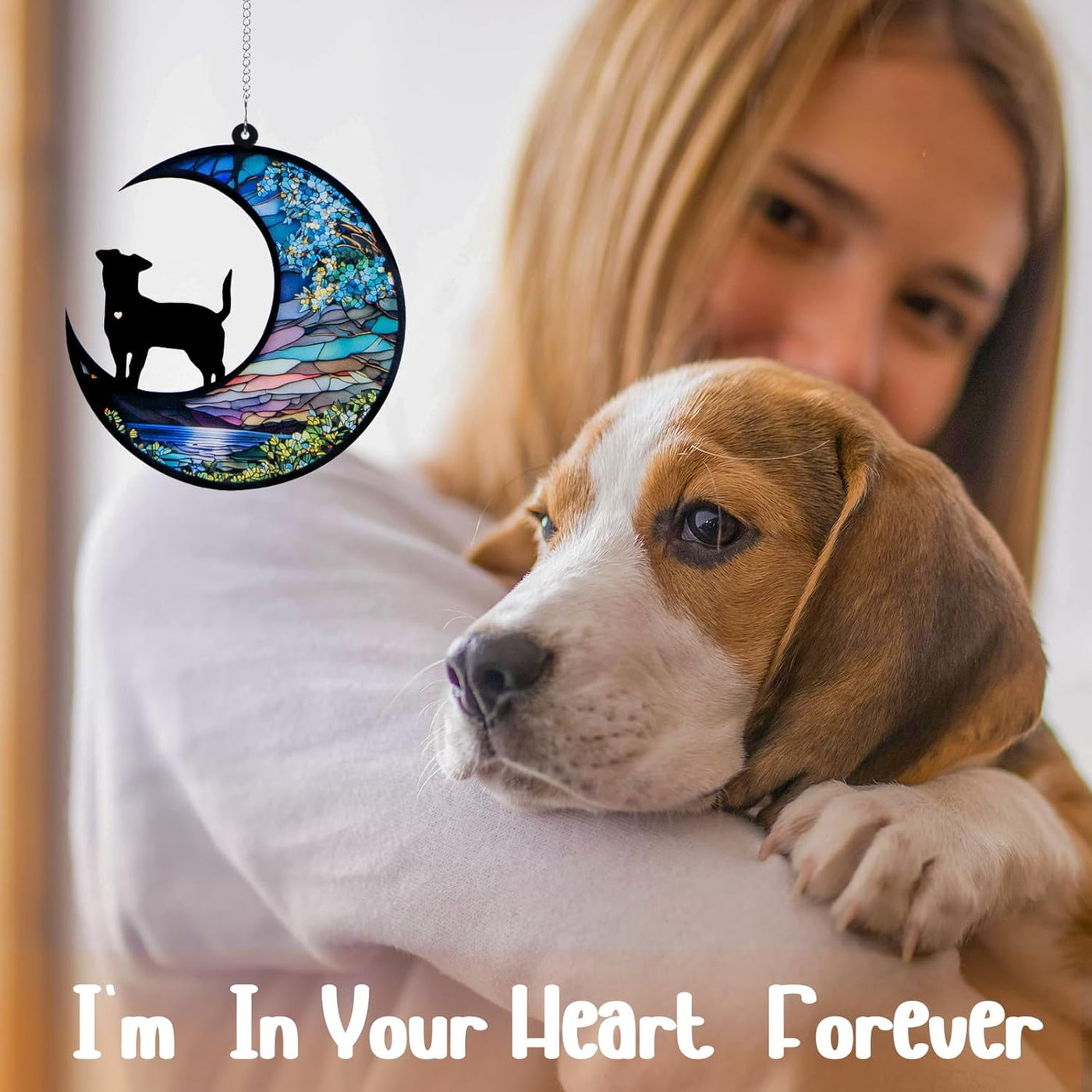 Personalized Pet Memorial Suncatcher with Custom Name and Date - Rainbow Bridge Sympathy Gift