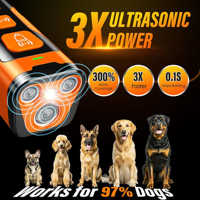 Rechargeable Ultrasonic Dog Training & Deterrent Device with LED Flashlight
