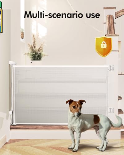 Retractable Baby Gate 33" Tall x 55" Wide - Mesh Safety Gate for Stairs & Doorways