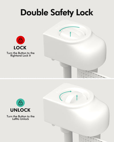 Retractable Baby Gate 33" Tall x 55" Wide - Mesh Safety Gate for Stairs & Doorways