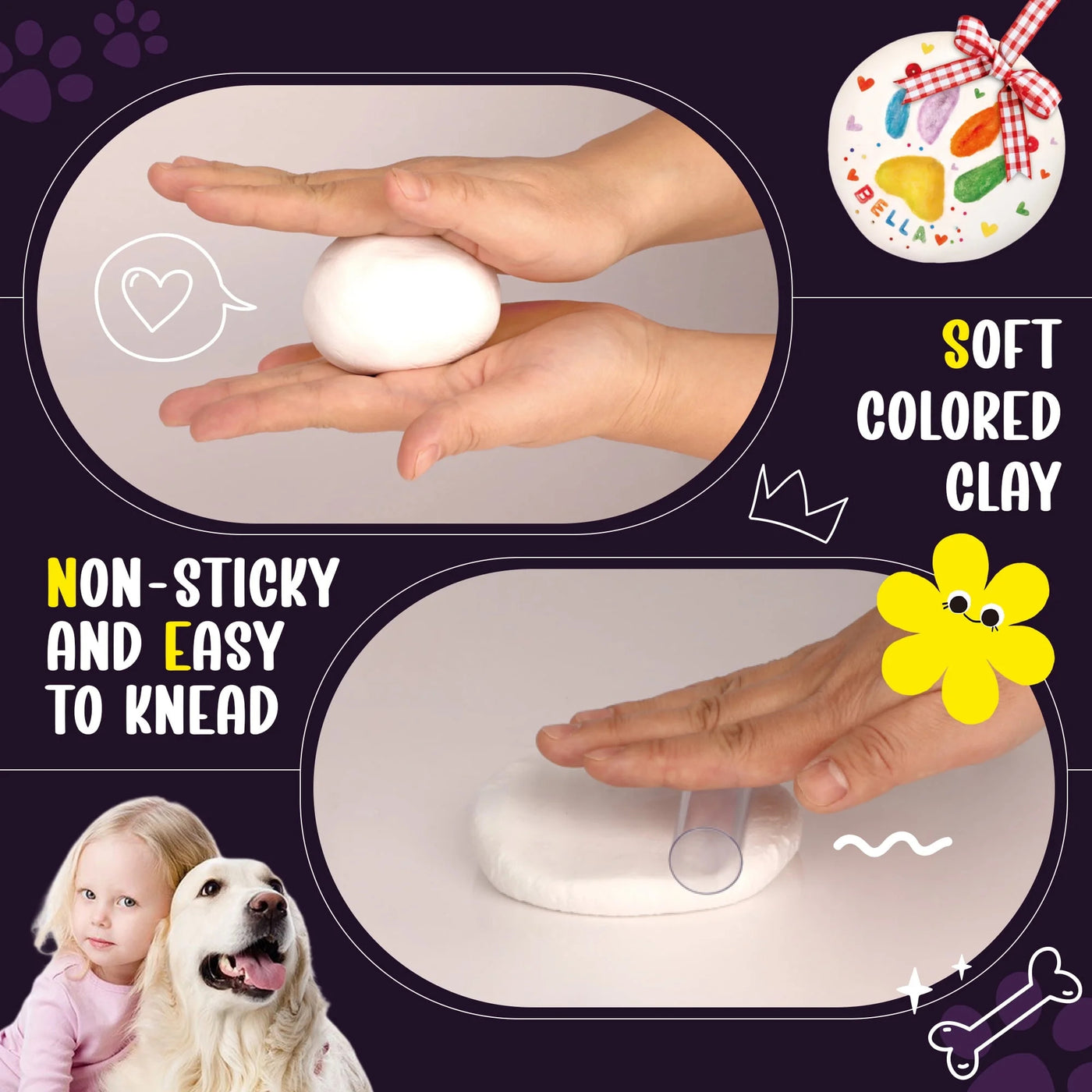 Pet Paw Print Keepsake Kit – Create a Clay Imprint for Dogs & Cats