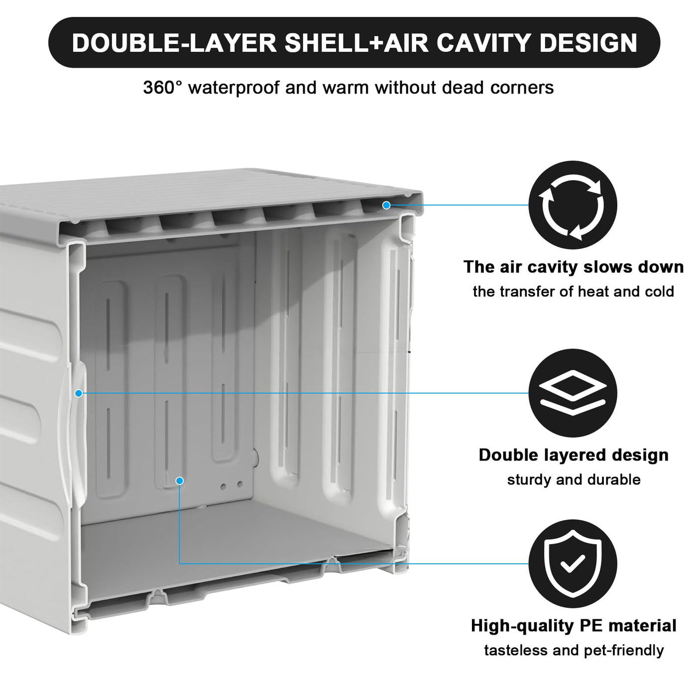 Heated Outdoor Cat House – Insulated, Weatherproof Shelter for Multiple Cats