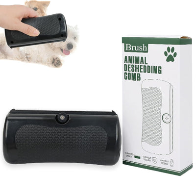 Brush for Pets, Rhykin Dog Deshedding Brush, 2025 New Dog Shedding & Grooming Supplies for Cats, Dogs, Rabbits, Horses, V Tooth Hair Removal Tool for Matted & Loose Hair (Black)