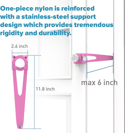 Cat Door Latch with Stabilizer (2 Pack) - 7 Adjustable Sizes Keep Dogs Out of Litter Box