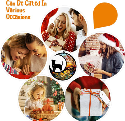 Personalized Pet Memorial Suncatcher with Custom Name and Date - Rainbow Bridge Sympathy Gift