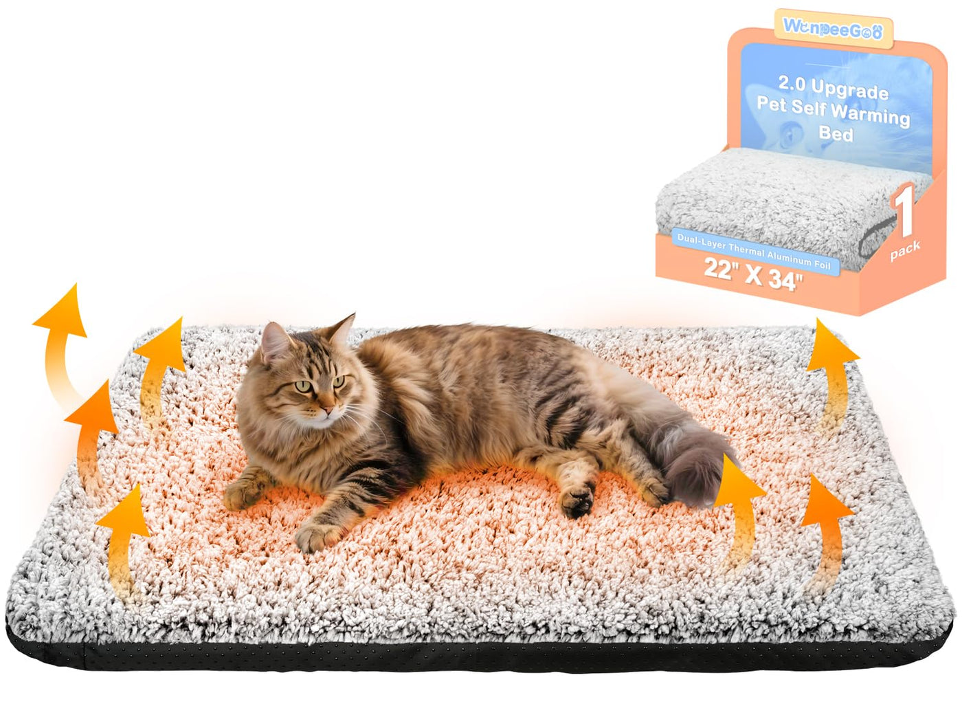 Self-Warming Cat Bed with Removable Washable Cover