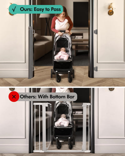 Retractable Baby Gate 33" Tall x 55" Wide - Mesh Safety Gate for Stairs & Doorways