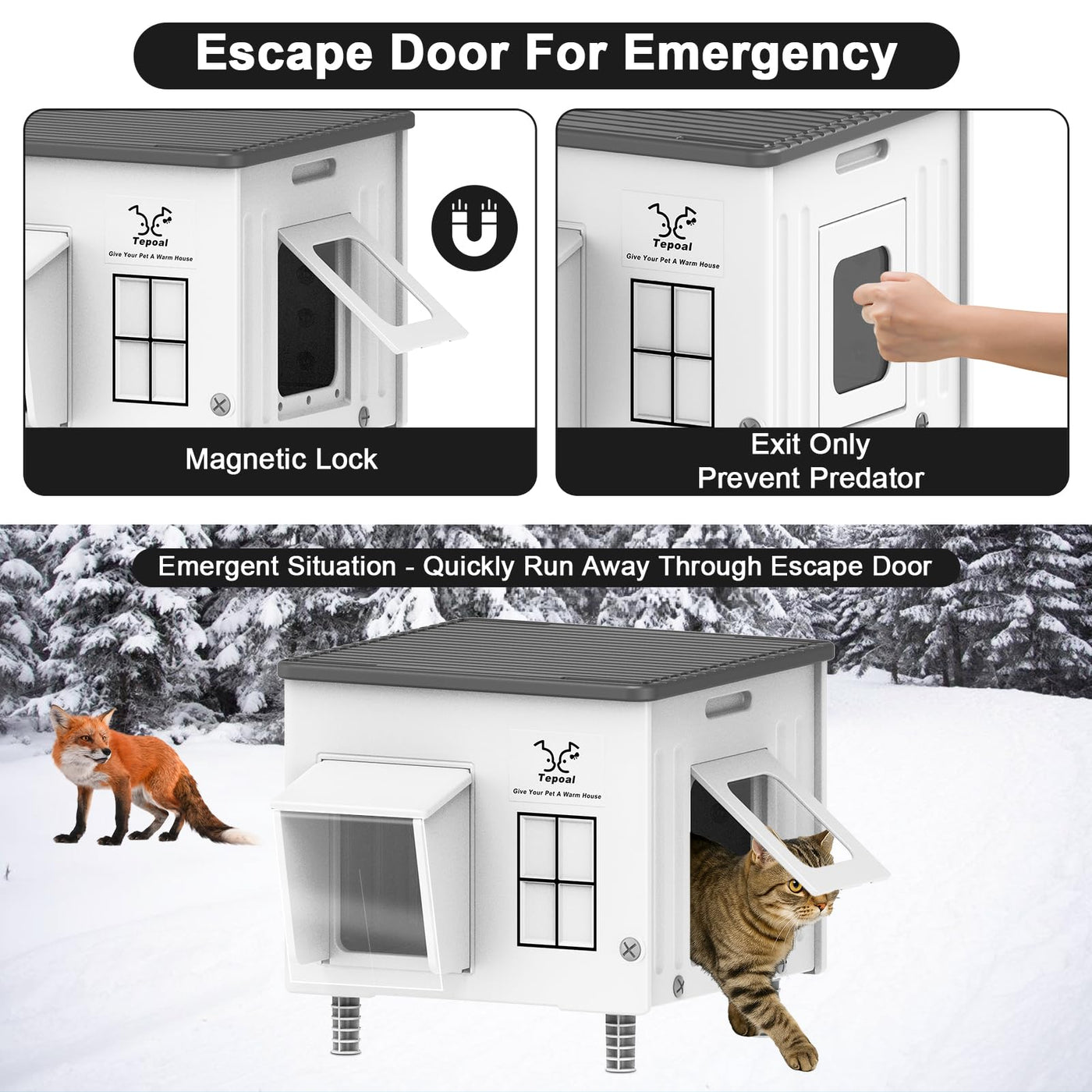 Heated Outdoor Cat House – Insulated, Weatherproof Shelter for Multiple Cats