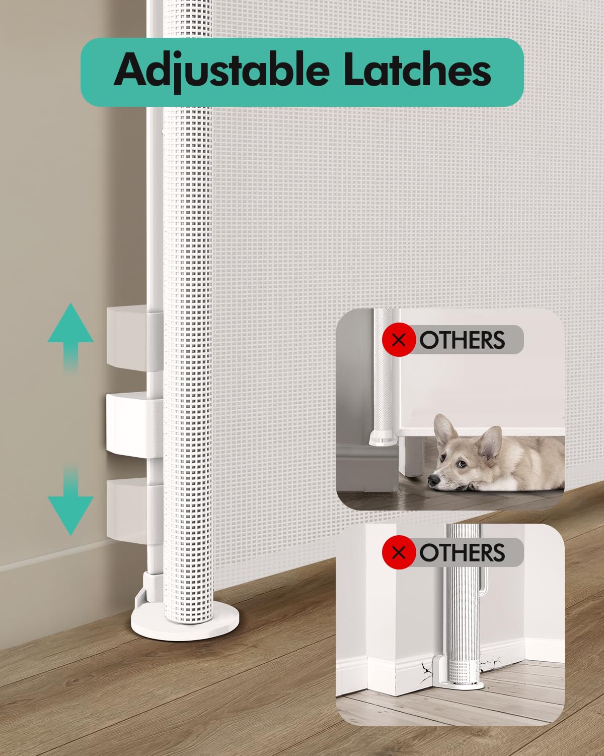 Retractable Baby Gate 33" Tall x 55" Wide - Mesh Safety Gate for Stairs & Doorways