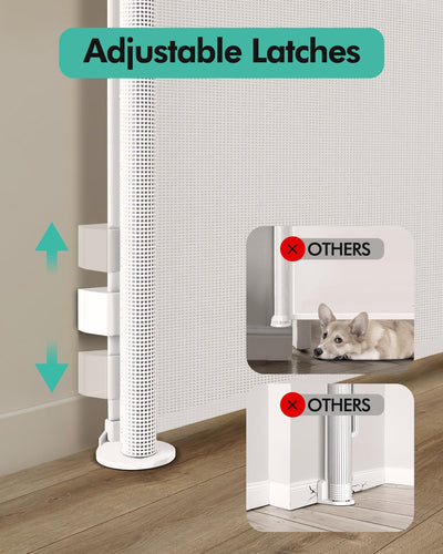 Retractable Baby Gate 33" Tall x 55" Wide - Mesh Safety Gate for Stairs & Doorways