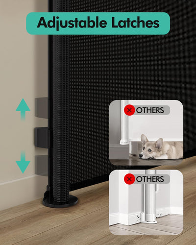 Retractable Baby Gate 33" Tall x 55" Wide - Mesh Safety Gate for Stairs & Doorways