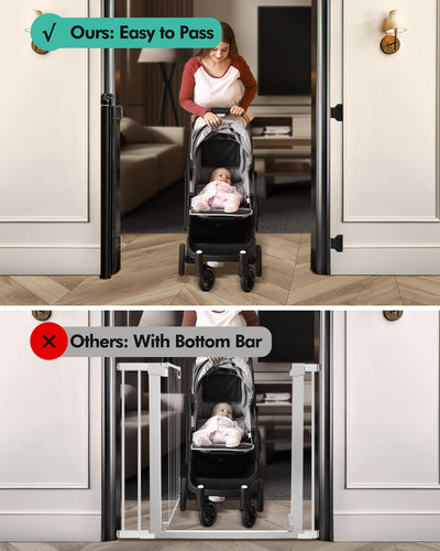 Retractable Baby Gate 33" Tall x 55" Wide - Mesh Safety Gate for Stairs & Doorways