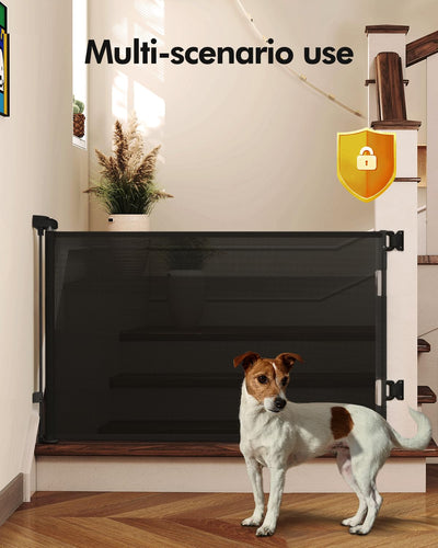 Retractable Baby Gate 33" Tall x 55" Wide - Mesh Safety Gate for Stairs & Doorways