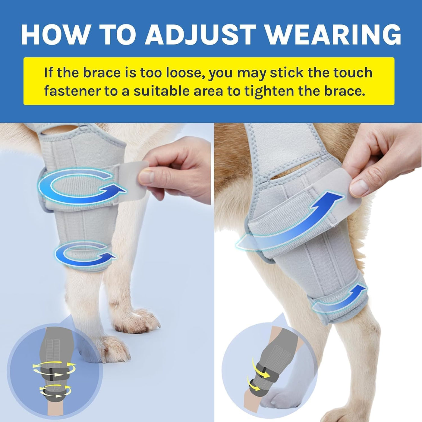 Dog Knee Brace for Torn ACL/CCL - Hind Leg Support Brace for Large Dogs