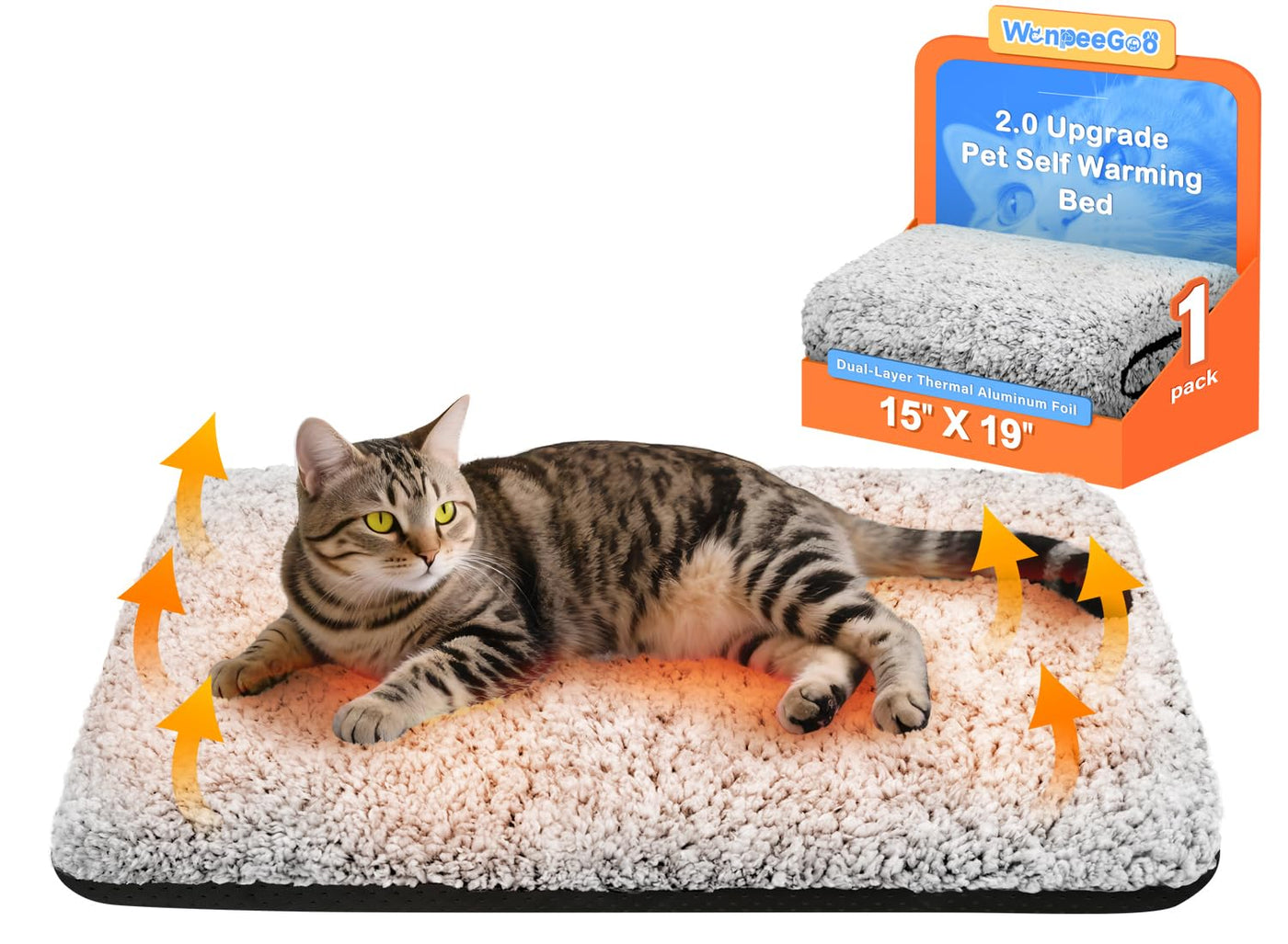 Self-Warming Cat Bed with Removable Washable Cover
