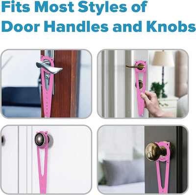 Cat Door Latch with Stabilizer (2 Pack) - 7 Adjustable Sizes Keep Dogs Out of Litter Box