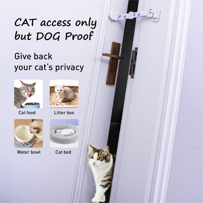 Adjustable Door Strap & Latch for Cats - Dog Proof Litter Box Door Holder Alternative to Pet Gate