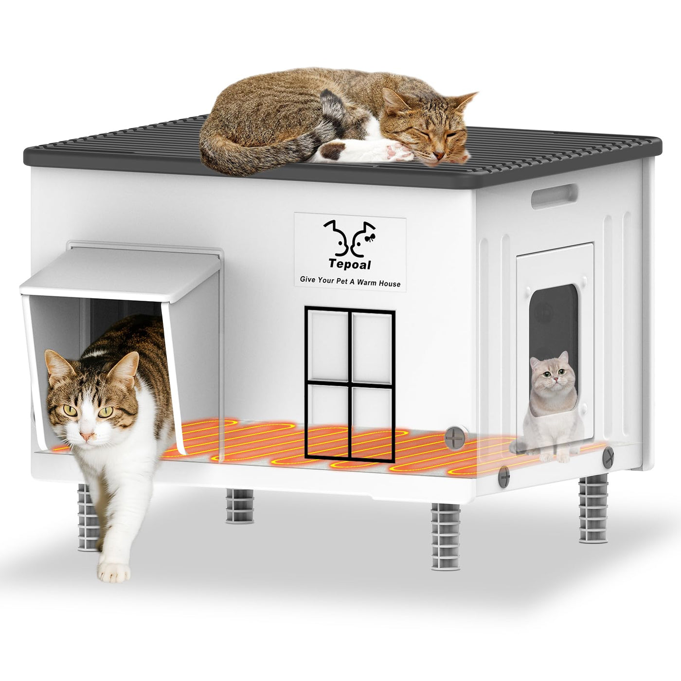Heated Outdoor Cat House – Insulated, Weatherproof Shelter for Multiple Cats