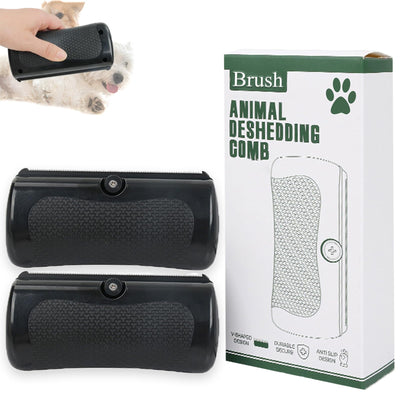 Brush for Pets, Rhykin Dog Deshedding Brush, 2025 New Dog Shedding & Grooming Supplies for Cats, Dogs, Rabbits, Horses, V Tooth Hair Removal Tool for Matted & Loose Hair (Black)