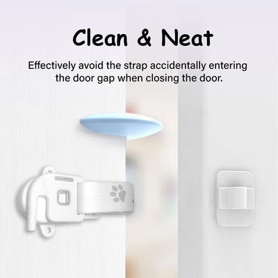 Adjustable Door Strap & Latch for Cats - Dog Proof Litter Box Door Holder Alternative to Pet Gate