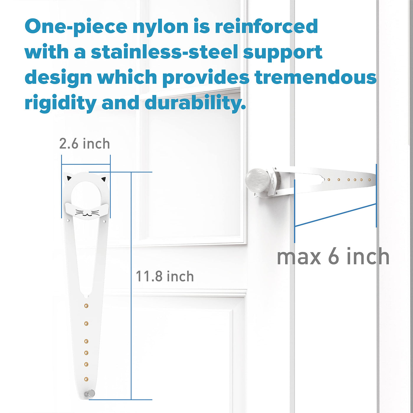 Cat Door Latch with Stabilizer (2 Pack) - 7 Adjustable Sizes Keep Dogs Out of Litter Box