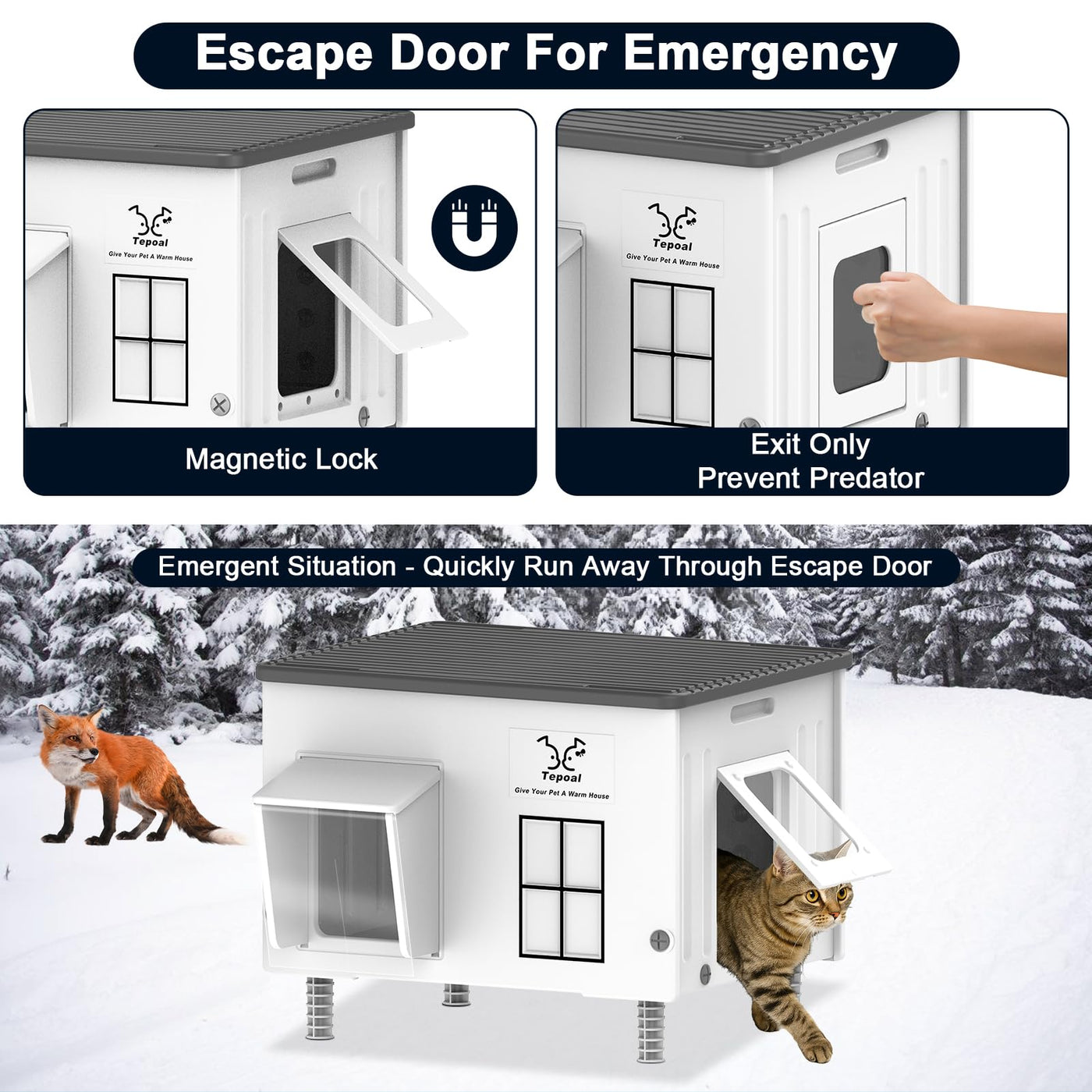 Heated Outdoor Cat House – Insulated, Weatherproof Shelter for Multiple Cats