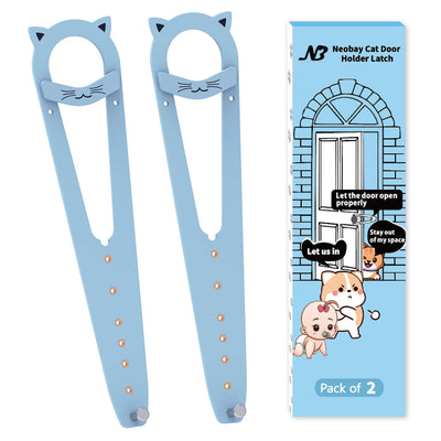 Cat Door Latch with Stabilizer (2 Pack) - 7 Adjustable Sizes Keep Dogs Out of Litter Box