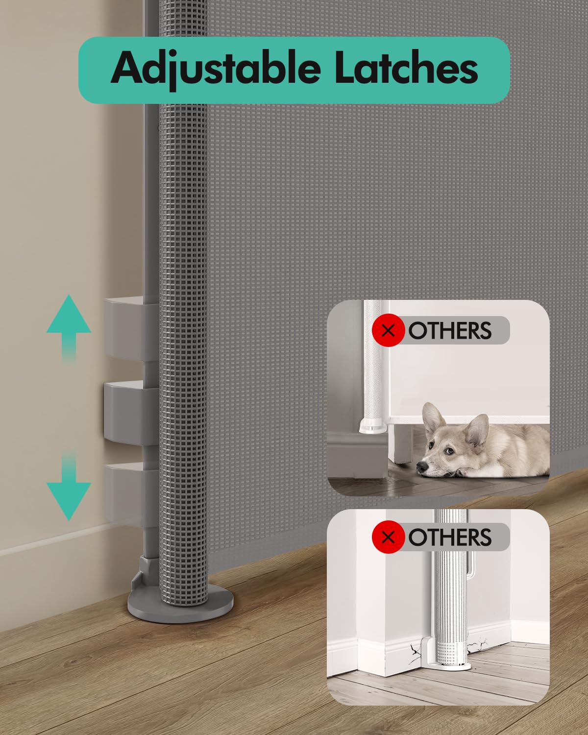 Retractable Baby Gate 33" Tall x 55" Wide - Mesh Safety Gate for Stairs & Doorways