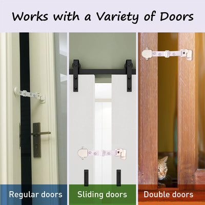 Adjustable Door Strap & Latch for Cats - Dog Proof Litter Box Door Holder Alternative to Pet Gate