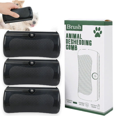 Brush for Pets, Rhykin Dog Deshedding Brush, 2025 New Dog Shedding & Grooming Supplies for Cats, Dogs, Rabbits, Horses, V Tooth Hair Removal Tool for Matted & Loose Hair (Black)