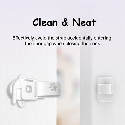 Adjustable Door Strap & Latch for Cats - Dog Proof Litter Box Door Holder Alternative to Pet Gate