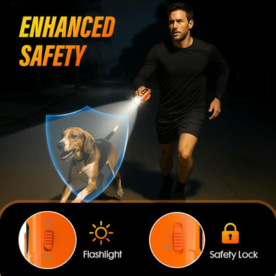 Rechargeable Ultrasonic Dog Training & Deterrent Device with LED Flashlight