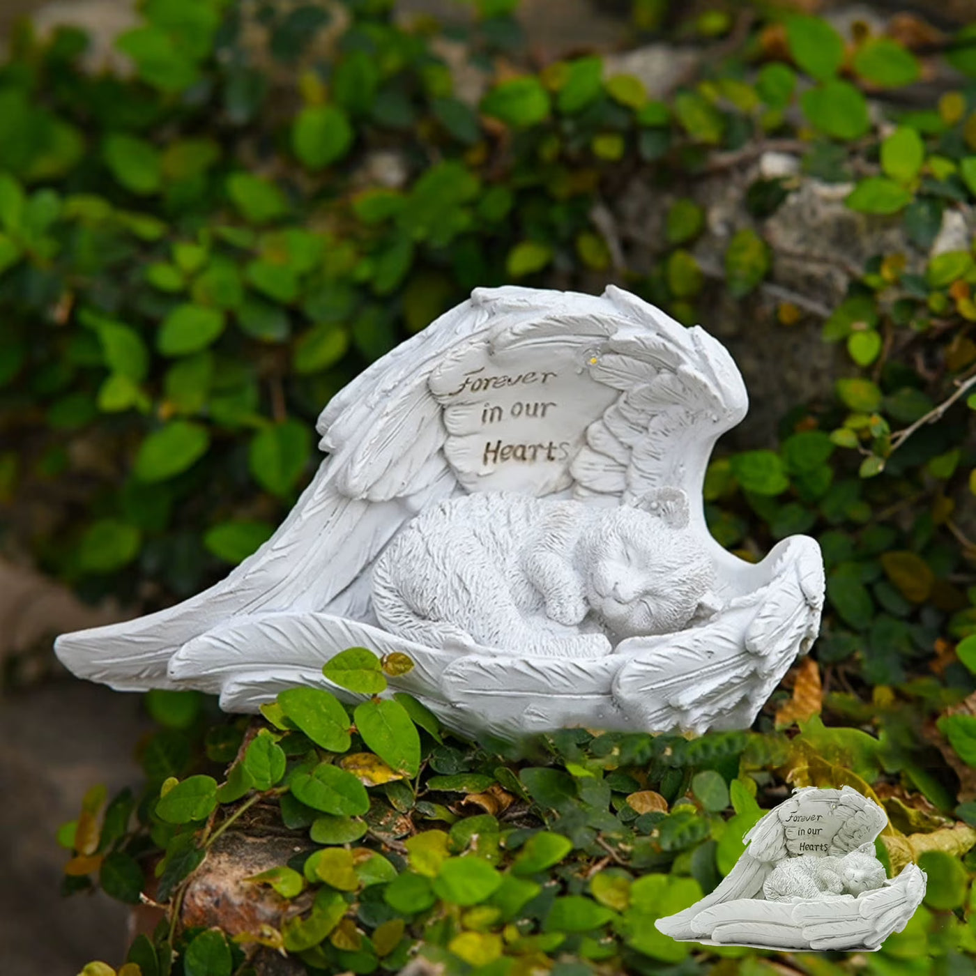 Cat Memorial Solar Light - Guardian Angel Garden Stone - Pet Loss Sympathy Gift