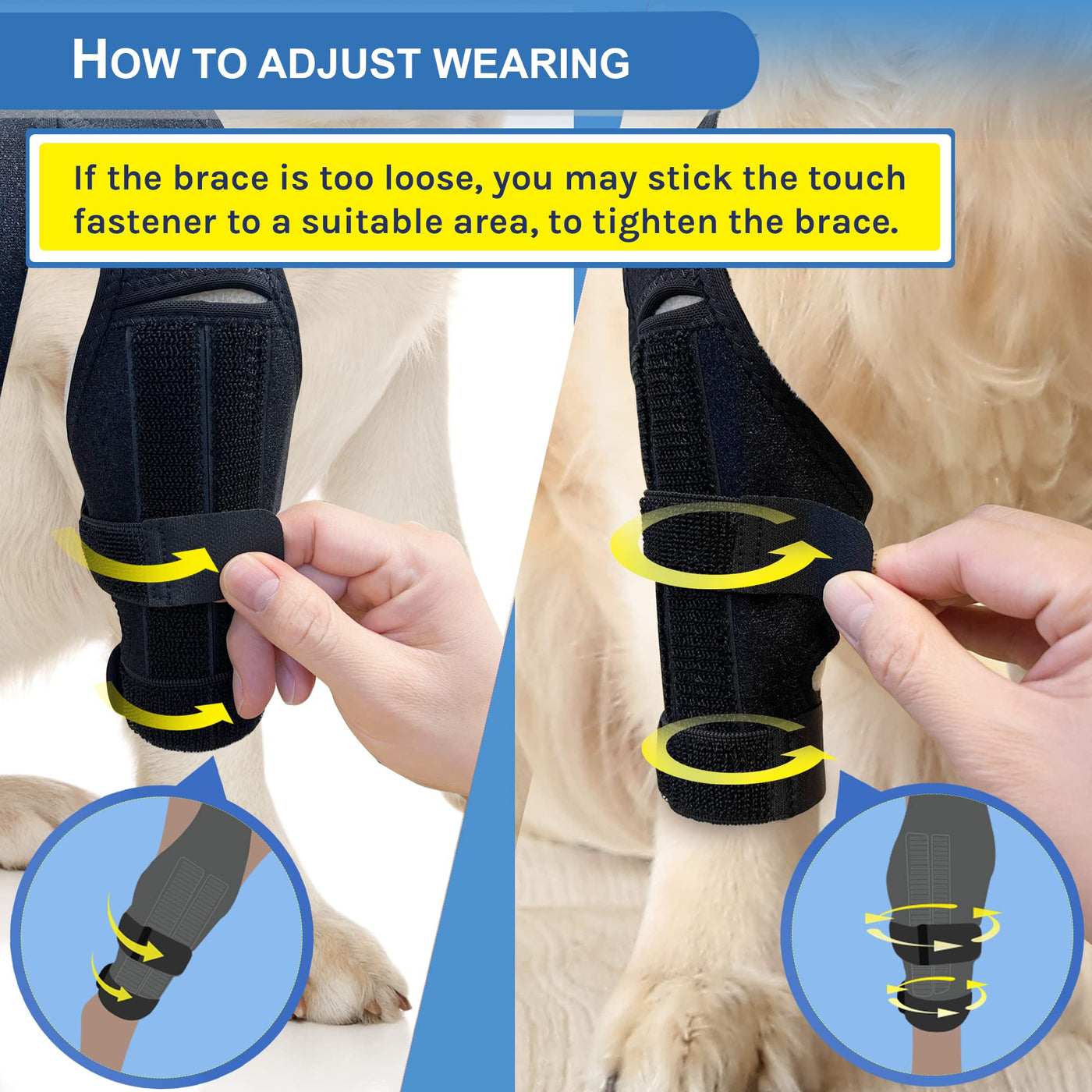 Dog Knee Brace for Torn ACL/CCL - Hind Leg Support Brace for Large Dogs