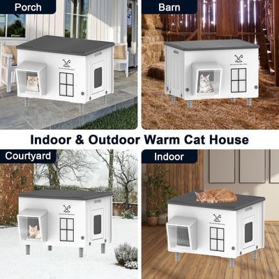Heated Outdoor Cat House – Insulated, Weatherproof Shelter for Multiple Cats