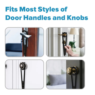 Cat Door Latch with Stabilizer (2 Pack) - 7 Adjustable Sizes Keep Dogs Out of Litter Box