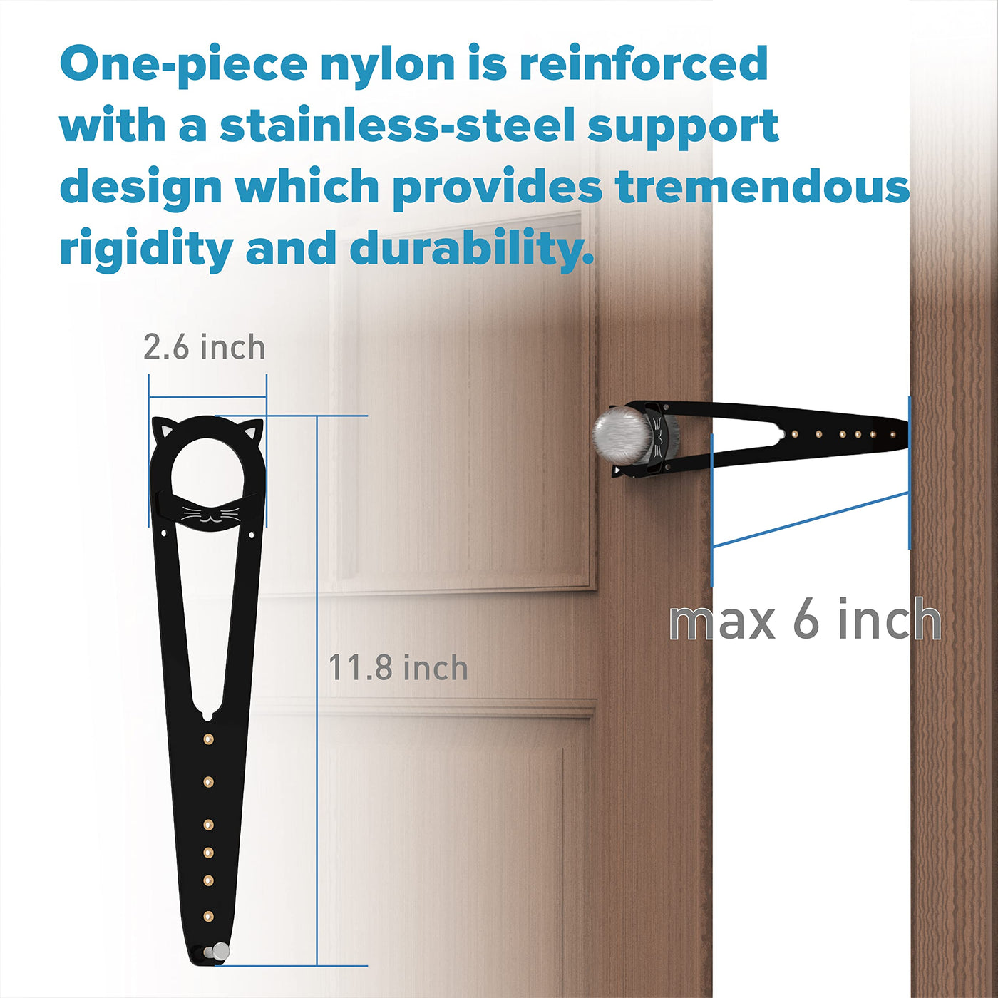 Cat Door Latch with Stabilizer (2 Pack) - 7 Adjustable Sizes Keep Dogs Out of Litter Box