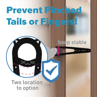 Cat Door Latch with Stabilizer (2 Pack) - 7 Adjustable Sizes Keep Dogs Out of Litter Box