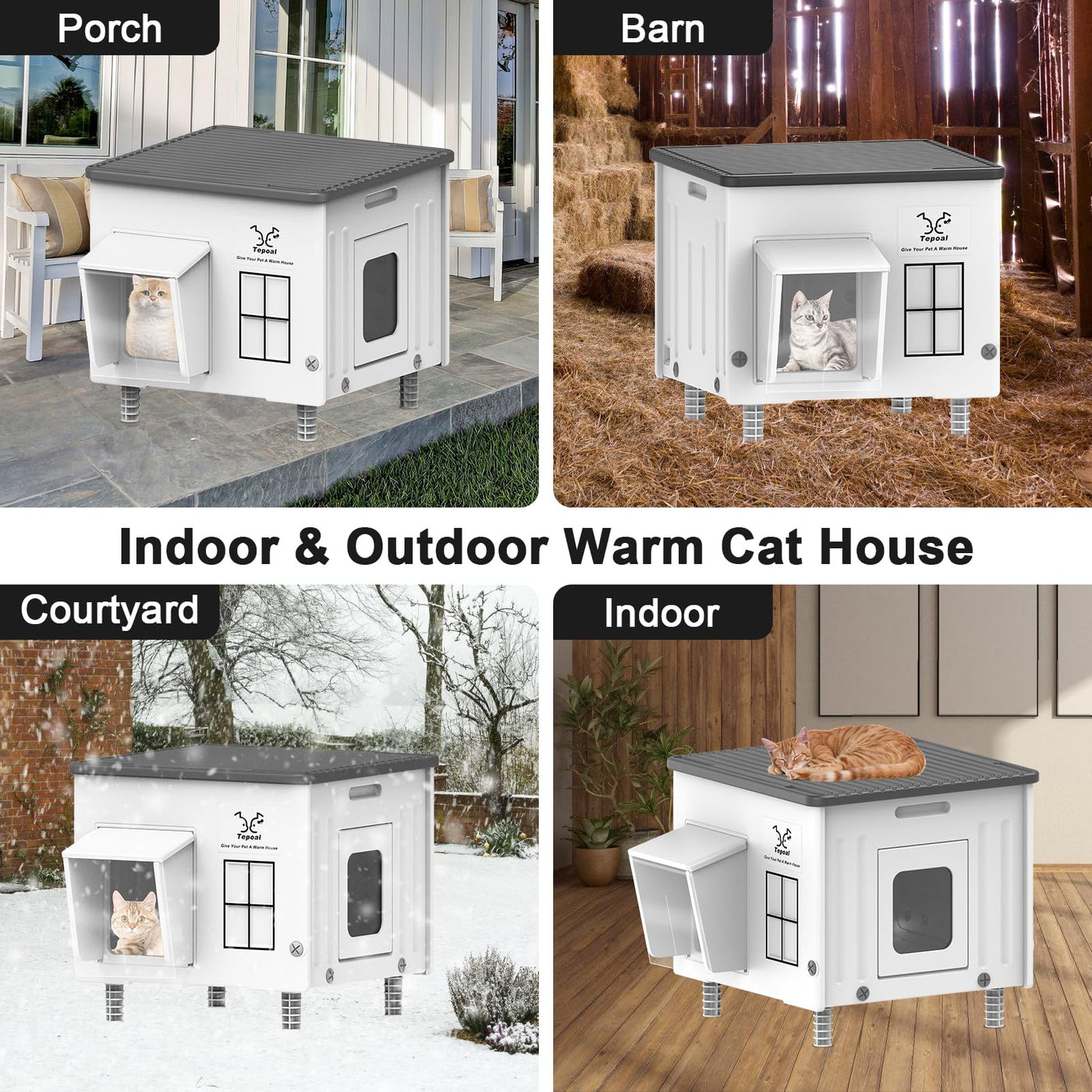 Heated Outdoor Cat House – Insulated, Weatherproof Shelter for Multiple Cats