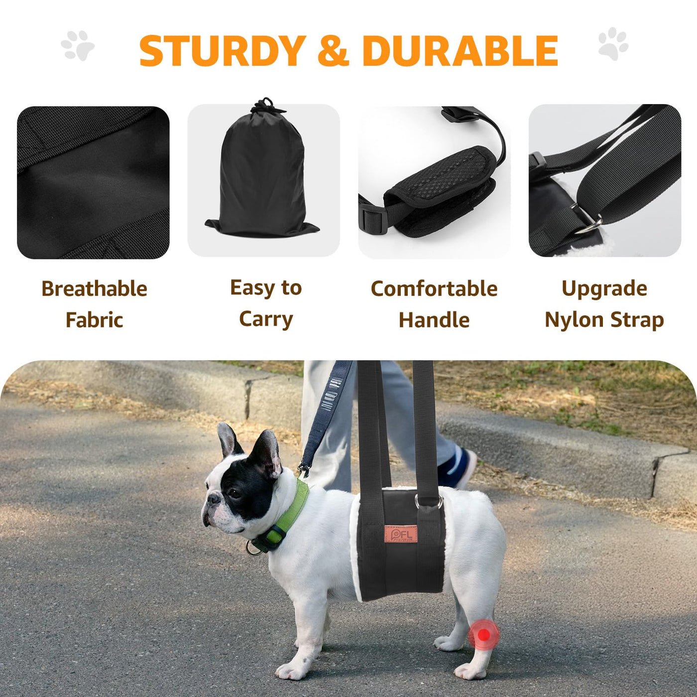 Dog Lift Harness for Hind Legs - Adjustable Support Sling for Large Dogs & Senior Pets