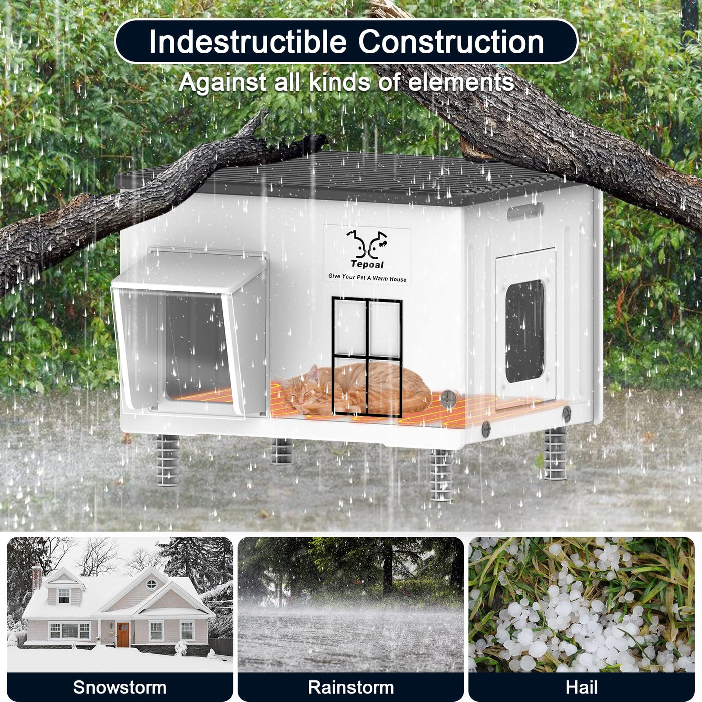 Heated Outdoor Cat House – Insulated, Weatherproof Shelter for Multiple Cats