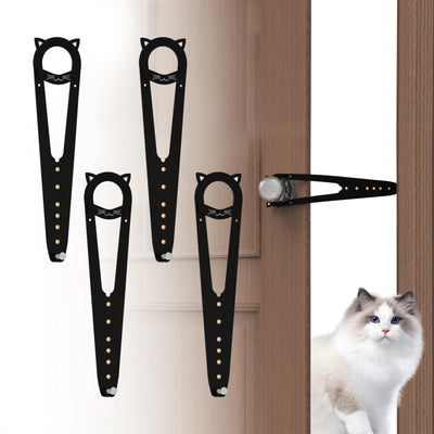 Cat Door Latch with Stabilizer (2 Pack) - 7 Adjustable Sizes Keep Dogs Out of Litter Box