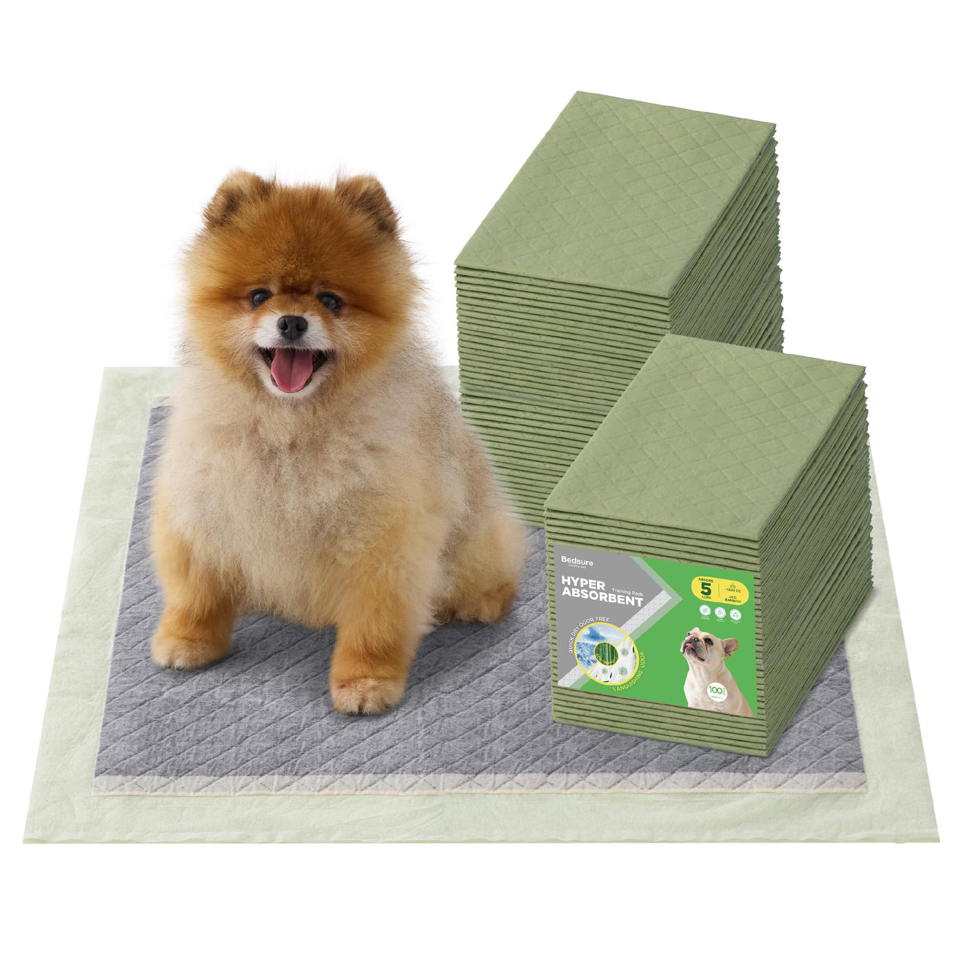 Bedsure Pee Pads for Extra Large Dogs, 28" x 34" Puppy Pee Pads 52 Count, Super Absorbent Dog Training Pads for Large Dogs, Quick Dry Pet Potty Pads with Odor-Control Carbon & Scent-Based Attractant