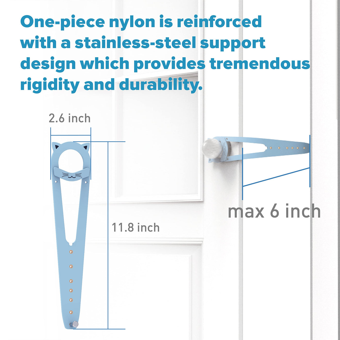 Cat Door Latch with Stabilizer (2 Pack) - 7 Adjustable Sizes Keep Dogs Out of Litter Box