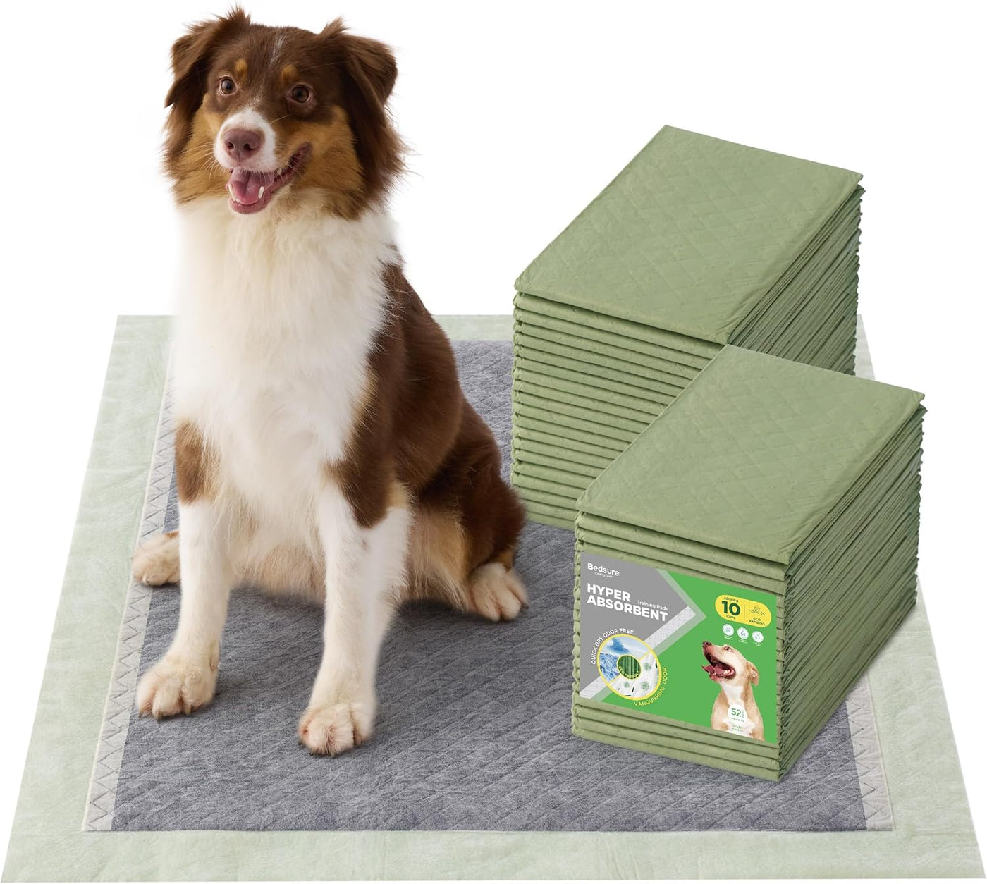 Bedsure Pee Pads for Extra Large Dogs, 28" x 34" Puppy Pee Pads 52 Count, Super Absorbent Dog Training Pads for Large Dogs, Quick Dry Pet Potty Pads with Odor-Control Carbon & Scent-Based Attractant