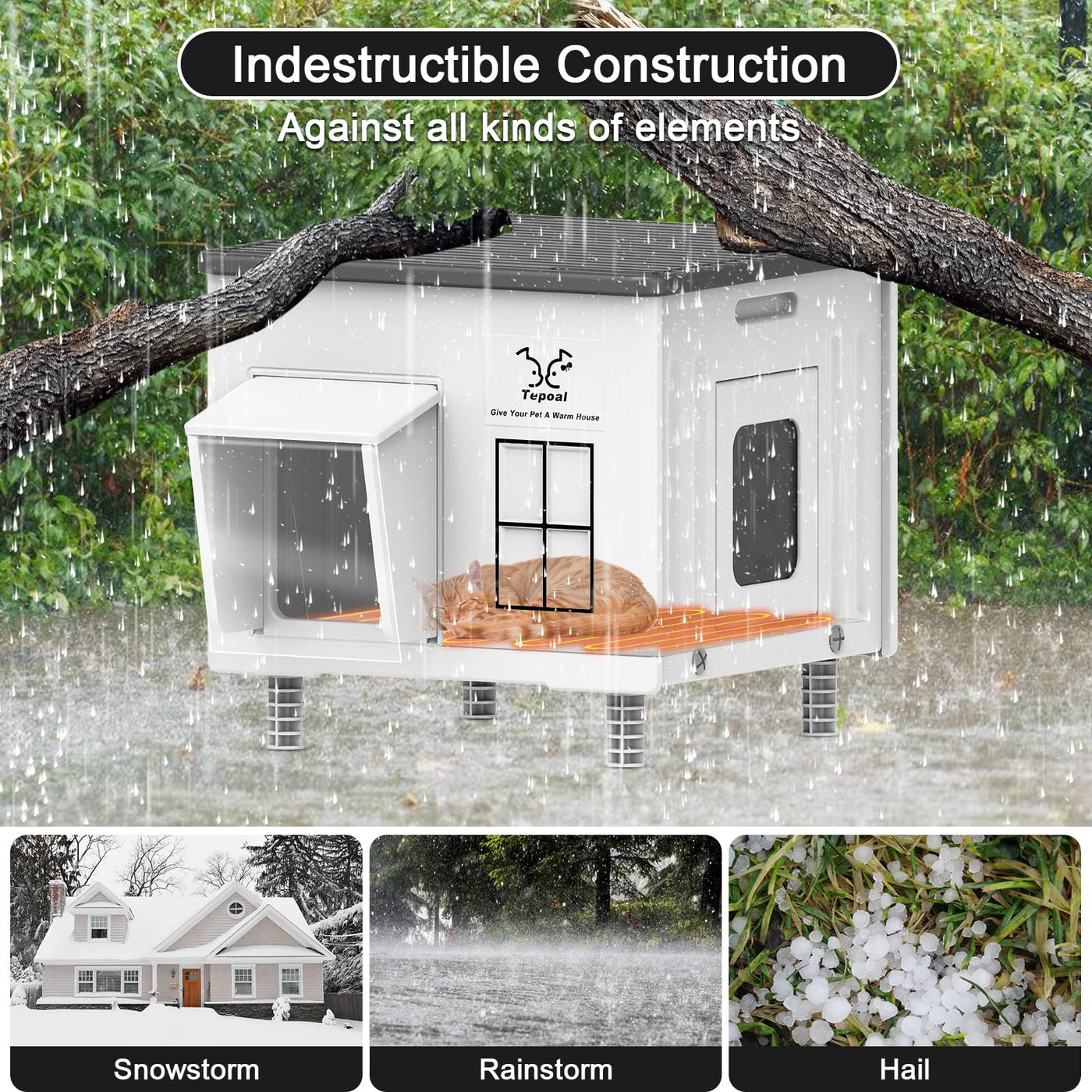 Heated Outdoor Cat House – Insulated, Weatherproof Shelter for Multiple Cats