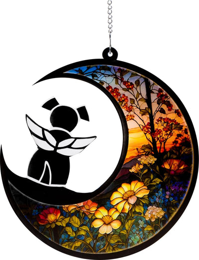 Personalized Pet Memorial Suncatcher with Custom Name and Date - Rainbow Bridge Sympathy Gift